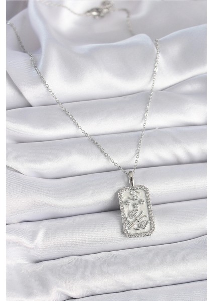 316L Çelik Gümüş Renk Zincir Yengeç Burcu Zirkon Taşlı Kadın Kolye - TJ-BKO9448 fiyatları