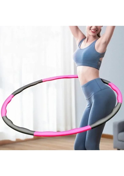 Hulalop Egzersiz Çemberi 8 parçalı Ayarlanabilir Ağırlıklı 1kg 72/85/95 cm Hoop Bel Bölgesi