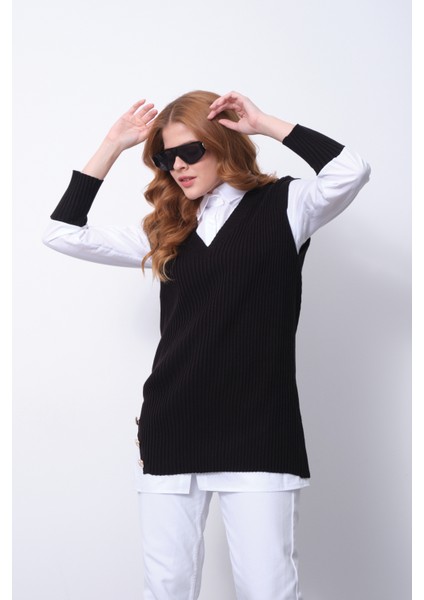 Fitilli Triko Süveterli Gömlek Ikili Kombin fiyatları