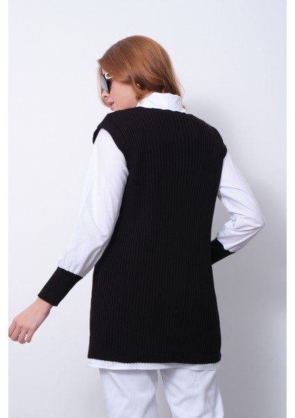 Fitilli Triko Süveterli Gömlek Ikili Kombin fırsatları