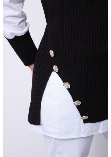 Fitilli Triko Süveterli Gömlek Ikili Kombin