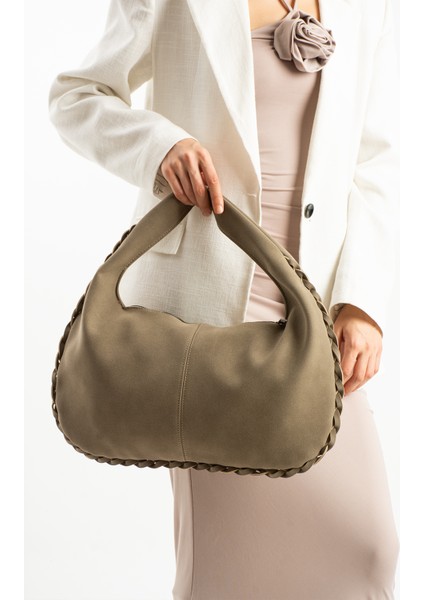 Nova Örgü Kenarlı Süet Büyük Boy El ve Omuz Çantası fırsatları