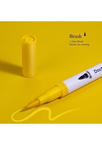 12 Renk Çift Uçlu Dual Tip Brush Pen Fırça Uçlu & Artmino Fineliner Sanat Kalemi