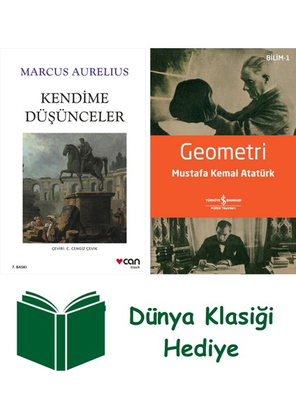 Kendime Düşünceler + Geometri + Dünya Klasiği Hediye
