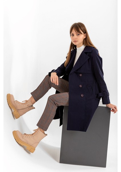 Pamuk Gabardin Midi Kadın Trençkot 1113 modelleri