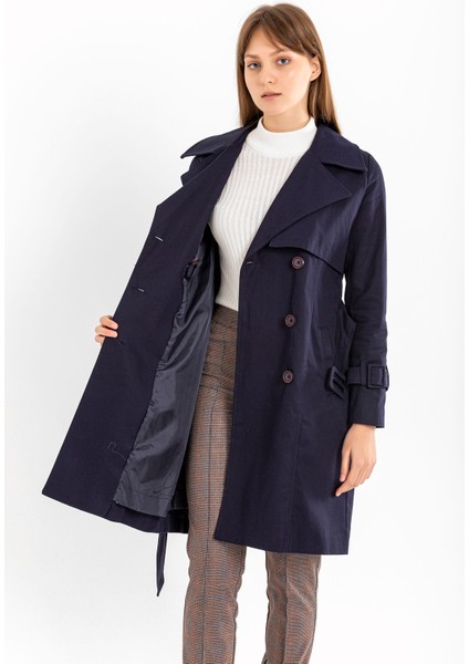 Pamuk Gabardin Midi Kadın Trençkot 1113 fırsatları
