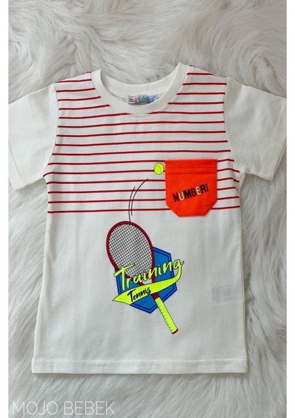 Erkek Çocuk Neon Desenli Şortlu Takım 3050023 Ekru