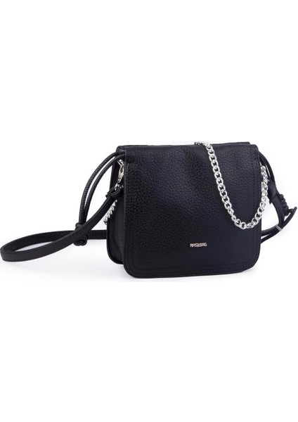 Kadın Zincirli Büzmeli Çıtçıtlı Omuz ve Çapraz Çanta
