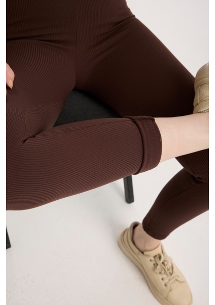 Fitilli Şardonlu Içi Polarlı Yüksek Bel Toparlayıcı Tayt fırsatları