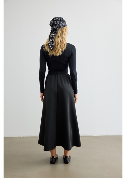 Mery Scuba Kloş Etek Siyah indirimleri