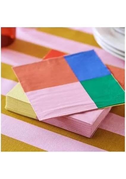 Ikea Tesammans Desenli Peçete, Çok Renkli, 33X33 Cm, 30 Adet