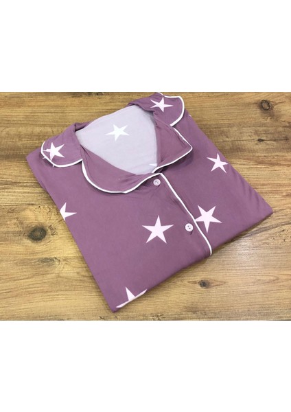 Pijamood Kadın Milan Kumaş Önü Düğmeli Mevsimlik Uzun Kol Pijama Takımı modelleri