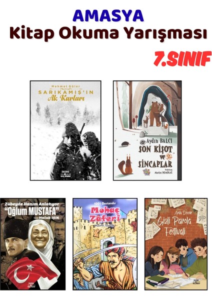 Amasya Kitap Okuma Yarışması 7.sınıf Kitapları, 5 Kitap Set, 7.sınıf Masal Öykü