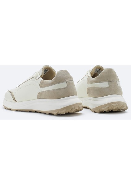 Erkek Bej %100 Deri Esnek Taban Hafif Casual Ayakkabı B008010