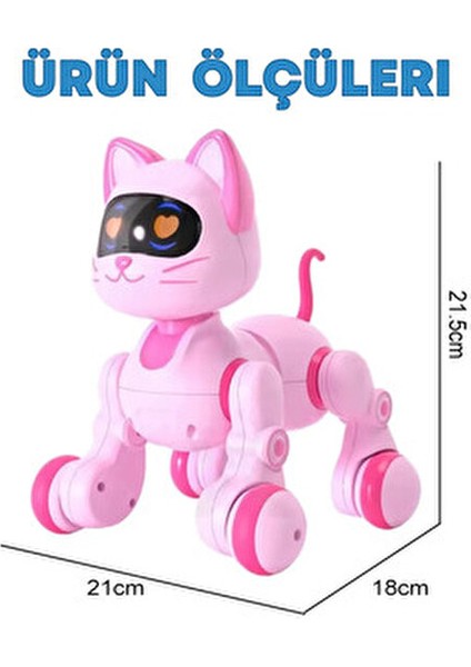 Full Fonksiyon Uzaktan Kumandalı El Sensörlü Şarjlı Işıklı Müzikli Dansçı Robot Kedi indirimleri