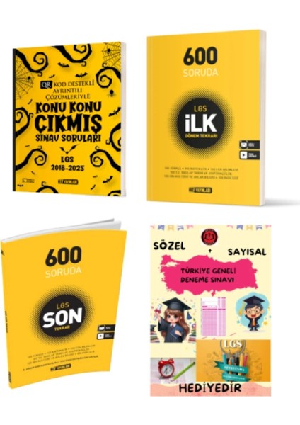 8. Sınıf Konu Konu Çıkmış Sınav Soruları - Ilk Dönem Tekrarı - 600 Soruda Lgs Son Tekrar ve Hediye