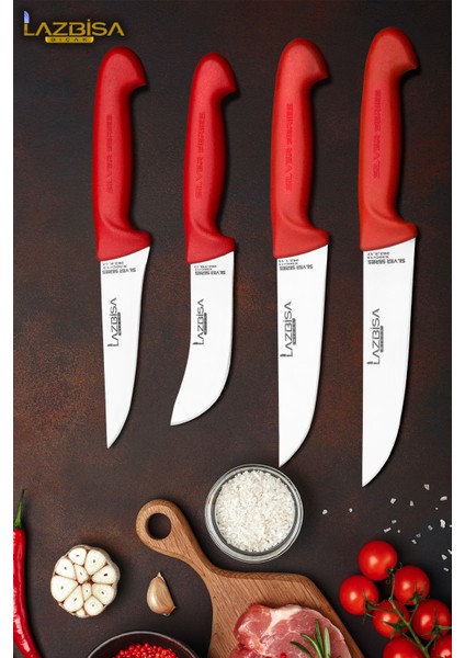 Silver Serisi Mutfak Bıçak Seti Yüzme Sıyırma Kasap Et Ekmek Sebze Meyve Bıçağı 4 Lü Set Hds-78