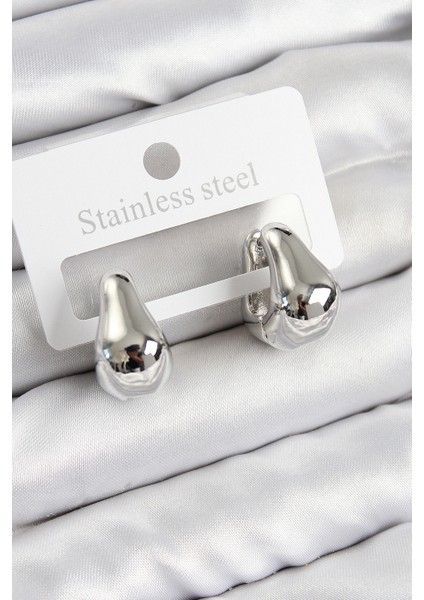 Pirinç Halka Model Gümüş Renk Kadın Küpe - Lisinya