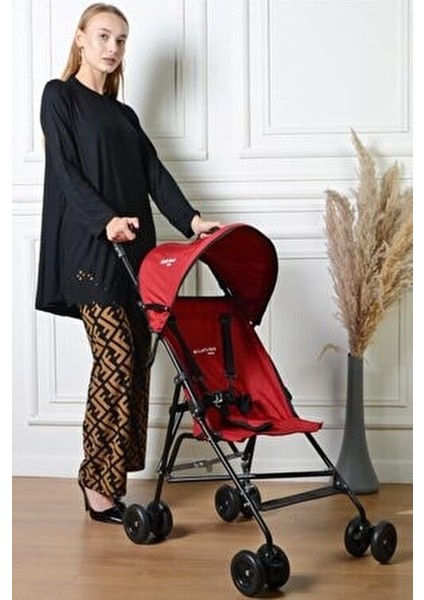 Pratik Kırmızı Baston Bebek Arabası