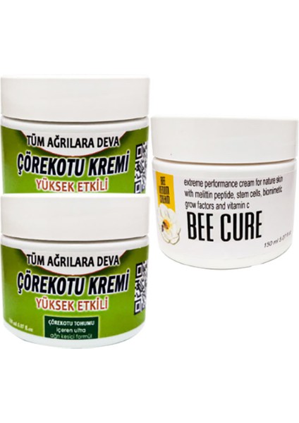 Çörek Otu Kremi 2 Adet 100 ml Teskin Kremi + Bee Cure Krem 150 ml Teskin Kremi