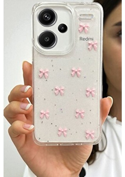 Xiaomi Note 13 Pro Plus 5g Uyumlu Pembe Fiyonk Desenli Şeffaf Yumuşak Silikon Kılıf fiyatları