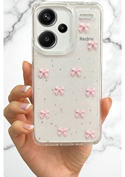 Xiaomi Note 13 Pro Plus 5g Uyumlu Pembe Fiyonk Desenli Şeffaf Yumuşak Silikon Kılıf fırsatları