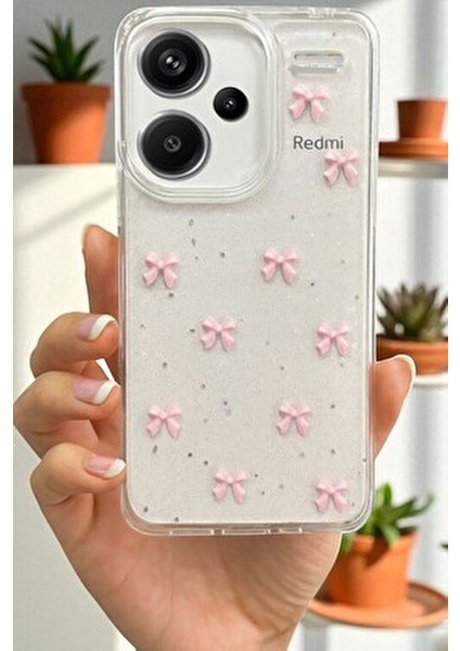 Xiaomi Note 13 Pro Plus 5g Uyumlu Pembe Fiyonk Desenli Şeffaf Yumuşak Silikon Kılıf indirimleri