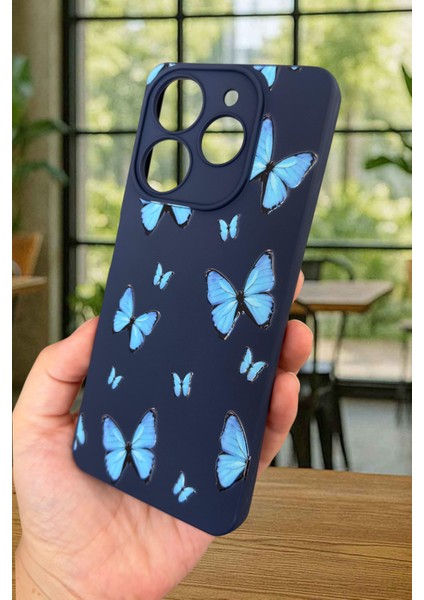 Tecno Spark 10 Pro Uyumlu Mavi Kelebek Desenli Silikon Darbe Emici Klasik Korumalı Rubber Kılıf fırsatları
