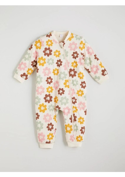 1.6 Tog Bisiklet Yaka Uzun Kollu Çiçek Desenli Kız Bebek Tulum (W5) modelleri