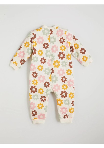 1.6 Tog Bisiklet Yaka Uzun Kollu Çiçek Desenli Kız Bebek Tulum (W5) indirimleri