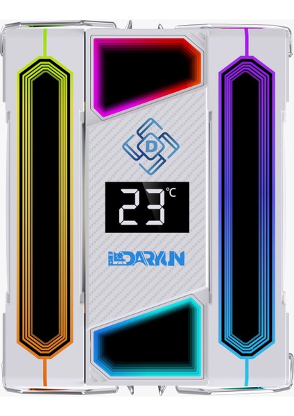 DY-500X Beyaz Isı Göstergeli Ful Argb 2x Fan 6 Bakır Borulu Kule Tipi Hava Soğutucu Işlemci Fanı modelleri