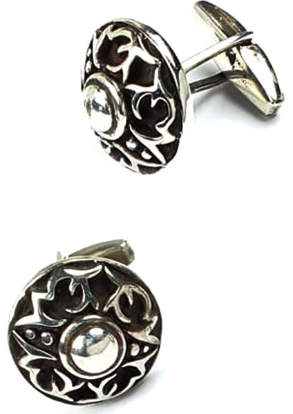 Gümüş tasarım kol düğmesi