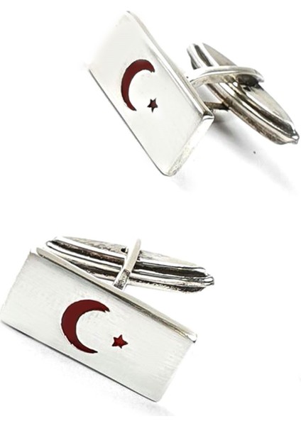 Ay Yıldızlı Gümüş Kol Düğmesi fiyatları