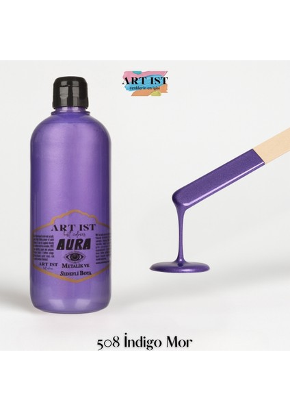 Aura Tombul Metalik ve Sedefli Boya 500ML - 508 İndigo Mor