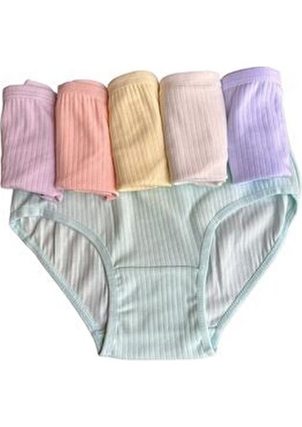 12'li Dondeza Pamuklu Fitilli Kaşkorse Pastel Renk Kız Çocuk Bikini Külot modelleri