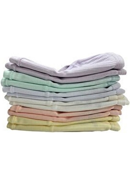 12'li Dondeza Pamuklu Fitilli Kaşkorse Pastel Renk Kız Çocuk Bikini Külot