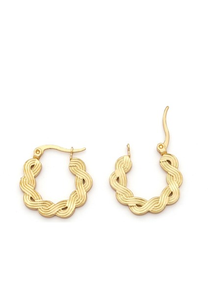 Çelik Küpe Altın Kaplama Kadın UNK-809