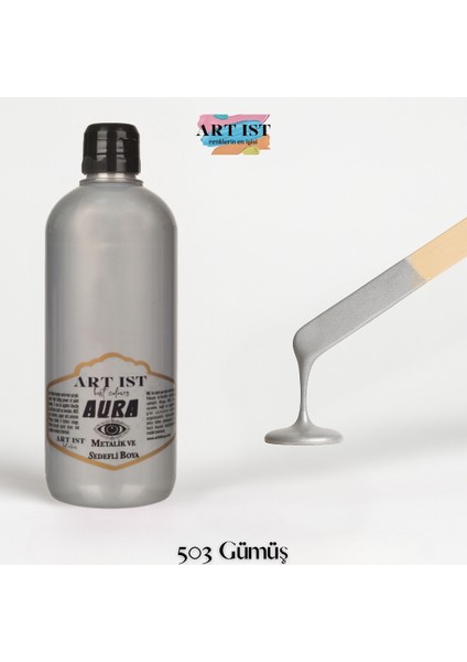 Aura Tombul Metalik ve Sedefli Boya 500ML - 503 Gümüş