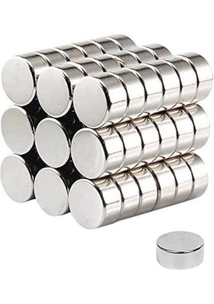 100 Adet 8X3MM Yuvarlak Neodyum Mıknatıs Güçlü Nikel Kaplamalı Kaliteli Dayanıklı Magnet ( Lisinya )