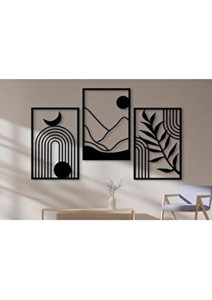 Siyah Duvar Dekoru Ev Antre Oturma Odası Içina Ahşap Tablo