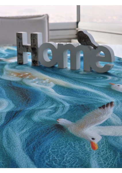 Martı ve Deniz Desenli 3 Boyutlu Runner fiyatları