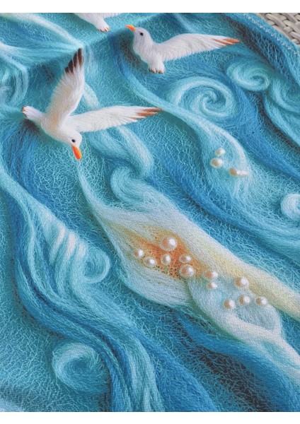 Martı ve Deniz Desenli 3 Boyutlu Runner indirimleri