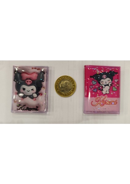 Kuromi Figürlü Sulu Kapak Stickerli Mini Not Defteri 2 Li Set (5cm*4cm)