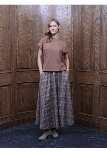Kadın Ekose Kloş Etek