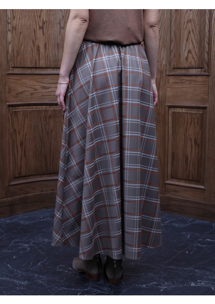 Kadın Ekose Kloş Etek indirimleri