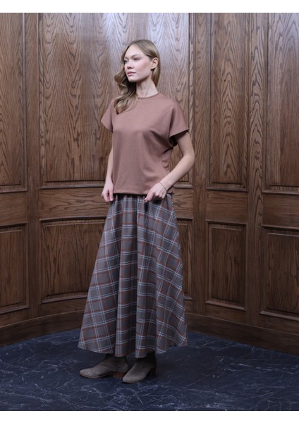 Kadın Ekose Kloş Etek