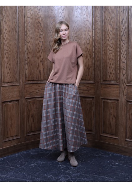 Kadın Ekose Kloş Etek