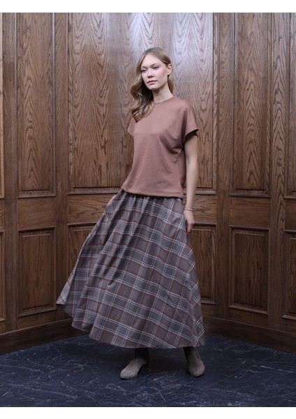 Kadın Ekose Kloş Etek
