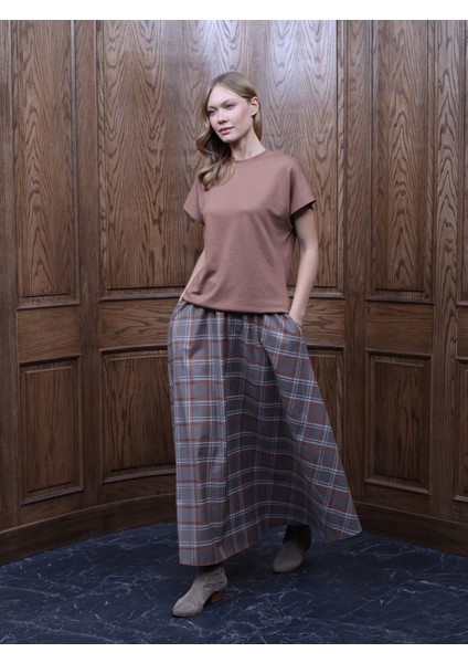 Kadın Ekose Kloş Etek