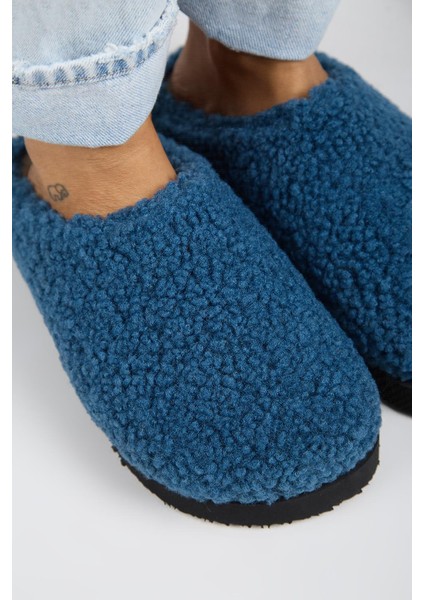 (Orlina) Kadın Tedy Sabo Platform Gece Mavisi Terlik modelleri